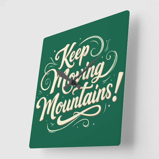 移保動する山やる気を起こさせるデザイン スクエア壁時計 (傾斜)