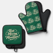 移保動する山やる気を起こさせるデザイン 鍋つかみ&鍋敷きセット (正面/裏面)