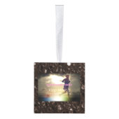 移保動ブラウンフェイクグリッター キューブオーナメント (右)