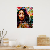 移保動勇気付けられる引用文メラニン女性 ポスター (キッチン)