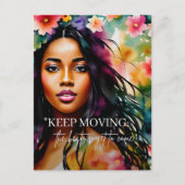 移保動勇気付けられる引用文メラニン女性 ポストカード (正面)