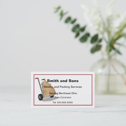 移動および梱包サービスの名刺 名刺 (スタンド正面)