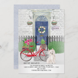 移動かわいいウェスティドッグ自転車のドアアドレス 案内状