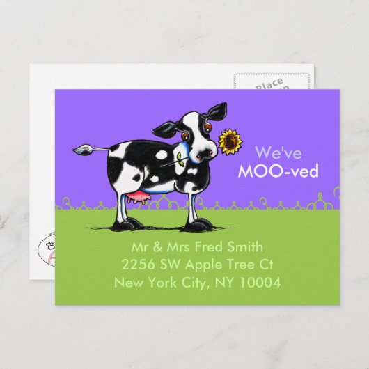 移動されたサニーカウニューアドレスのお知らせ 案内ポストカード (正面/裏面)