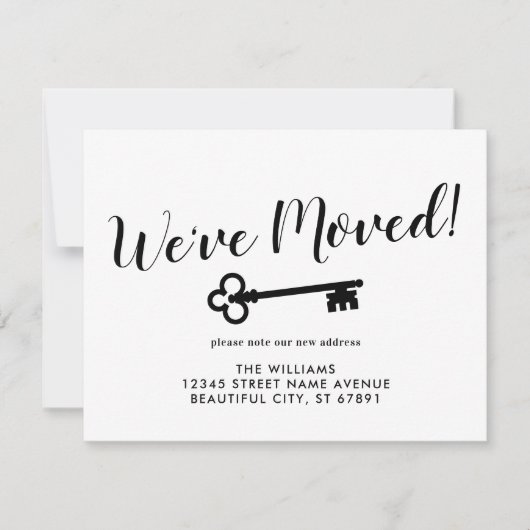 移動されたモダン鍵の新しい自宅住所の移動 案内状 (正面)