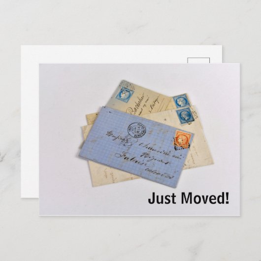 移動された古い文字のヴィンテージポストカード 案内ポストカード (正面/裏面)