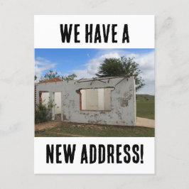 移動したおもしろい新しいアドレス ポストカード