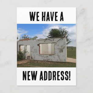 移動したおもしろい新しいアドレス ポストカード