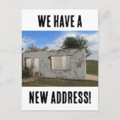 移動したおもしろい新しいアドレス ポストカード (正面)