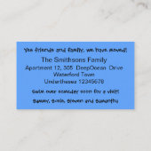 移動したかわいい動く家のマンガ鯨 名刺 (裏面)