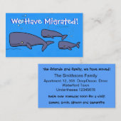 移動したかわいい動く家のマンガ鯨 名刺 (正面/裏面)