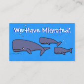 移動したかわいい動く家のマンガ鯨 名刺 (正面)