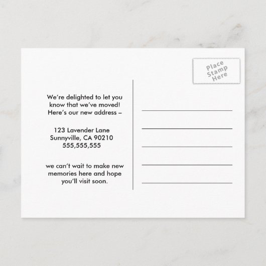 移動したアドレスの変更メールボックス 案内ポストカード (裏面)