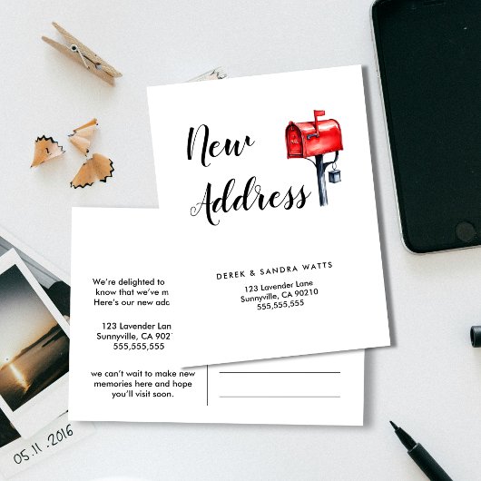 移動したアドレスの変更メールボックス 案内ポストカード