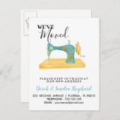 移動したアドレスの変更裁縫マシン 案内ポストカード (正面/裏面)