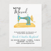 移動したアドレスの変更裁縫マシン 案内ポストカード (正面)