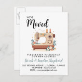 移動したアドレスの変更裁縫マシン 案内ポストカード (正面/裏面)