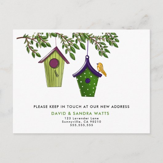 移動したアドレスの鳥箱の変更 案内ポストカード (正面)