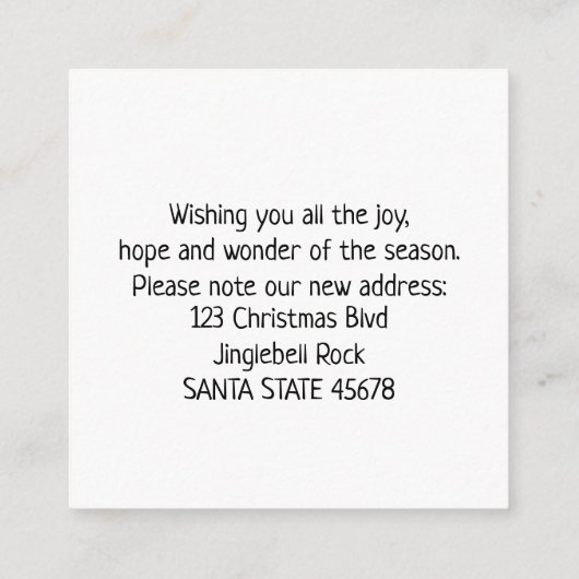 移動したクリスマスバウツ エンクロージャーカード (裏面)