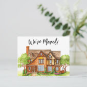 移動したコテージ移動案内はがき ポストカード (スタンド正面)