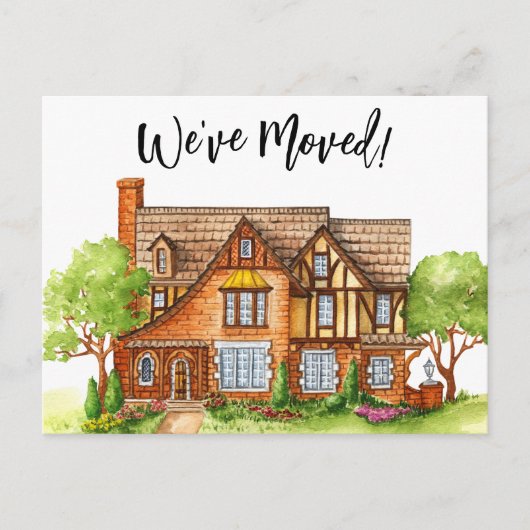 移動したコテージ移動案内はがき ポストカード (正面)