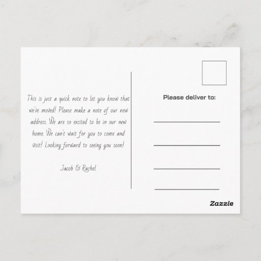 移動したサボテン移動カード移動アナウンセム ポストカード (裏面)