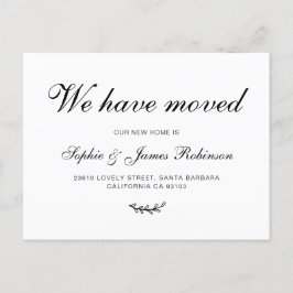 移動したタイポグラフィスクリプト新しいホーム移動 案内ポストカード