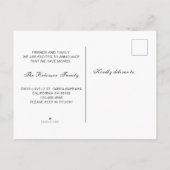 移動したタイポグラフィスクリプト新しいホーム移動 案内ポストカード (裏面)