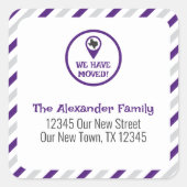 移動したパープルストライプの スクエアシール (正面)