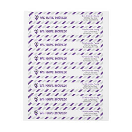 移動したパープルストライプの ラップアラウンドラベル