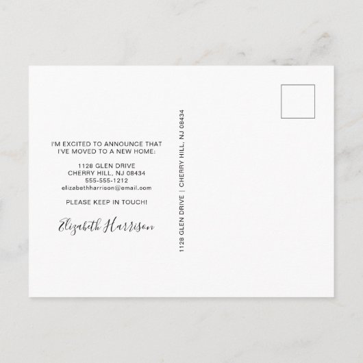 移動したフローラの水色の移動 案内ポストカード (裏面)