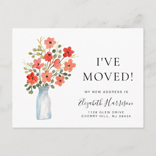 移動したフローラの水色の移動 案内ポストカード (正面)