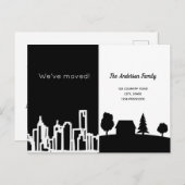 移動したミニマル白黒の都市国 案内ポストカード (正面/裏面)