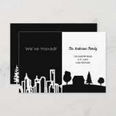 移動したミニマル白黒の都市国 案内状 (正面/裏面)