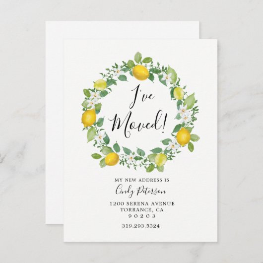 移動したレモン | お知らせはがき 案内ポストカード (正面/裏面)
