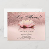 移動したロータスフラワーグリッター新しいアドレス 案内ポストカード (正面/裏面)