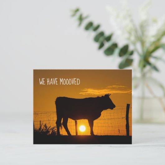 移動した住所のかわいいファーム変更 ポストカード (スタンド正面)