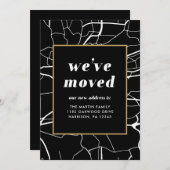 移動した住所白黒マップの変更 案内状 (正面/裏面)