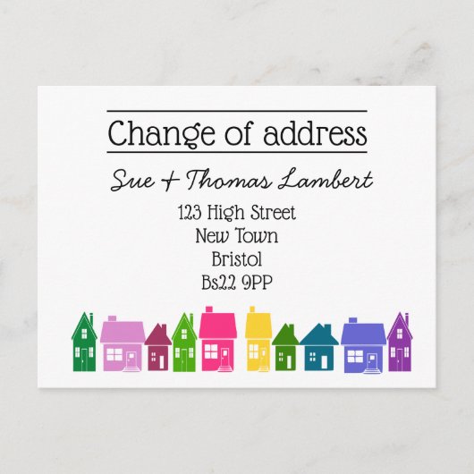 移動した新しいホームの住所の色の変更 案内ポストカード (正面)