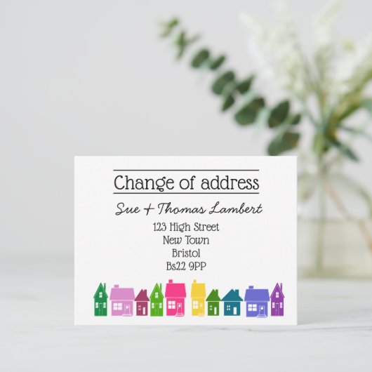 移動した新しいホームの住所の色の変更 案内ポストカード (スタンド正面)