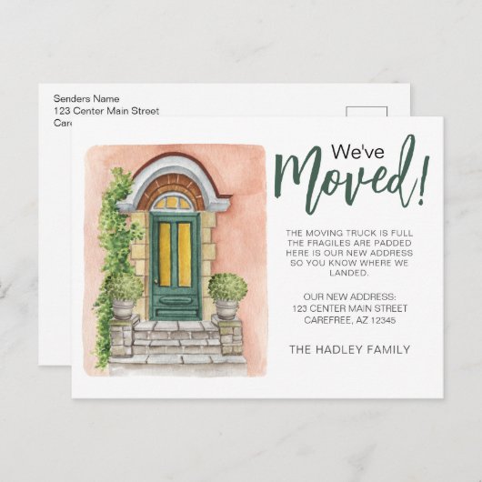 移動した水の色グリーンドア 案内ポストカード (正面/裏面)