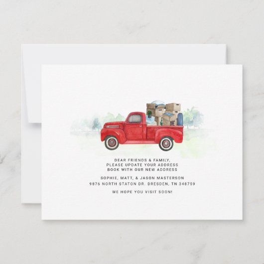 移動した水の色レッドトラック新しいアドレス移動 (裏面)