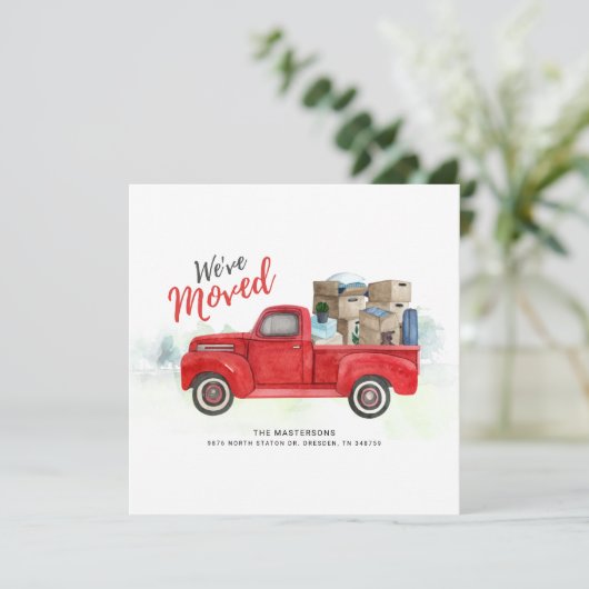 移動した水の色レッドトラック新しいアドレス移動 案内状 (スタンド正面)