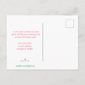 移動した水彩ピンク&パープル牡丹 案内ポストカード (裏面)