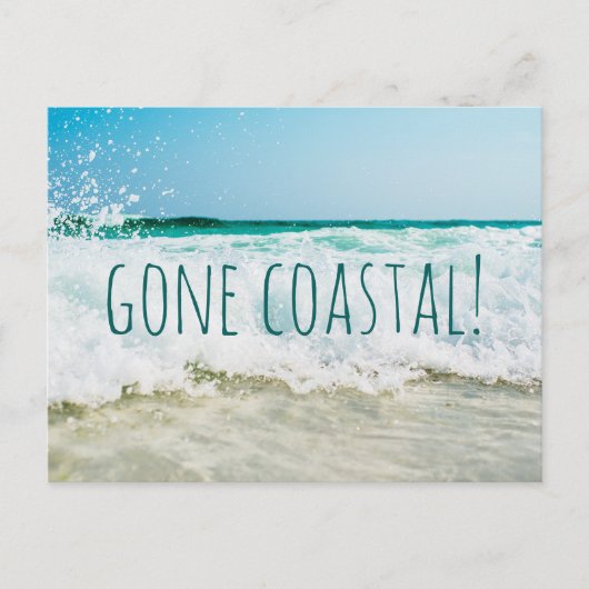 移動した海岸の新しい家に移動 案内ポストカード (正面)