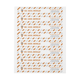 移動した燃えたオレンジストライプの色 ラップアラウンドラベル