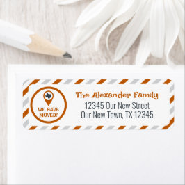 移動した燃えたオレンジストライプの色 ラベル