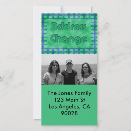 移動した緑の青 案内状 (正面)