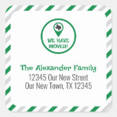 移動した緑ストライプの色 スクエアシール (正面)