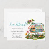 移動した、メールボックスの春の花 案内ポストカード (正面/裏面)